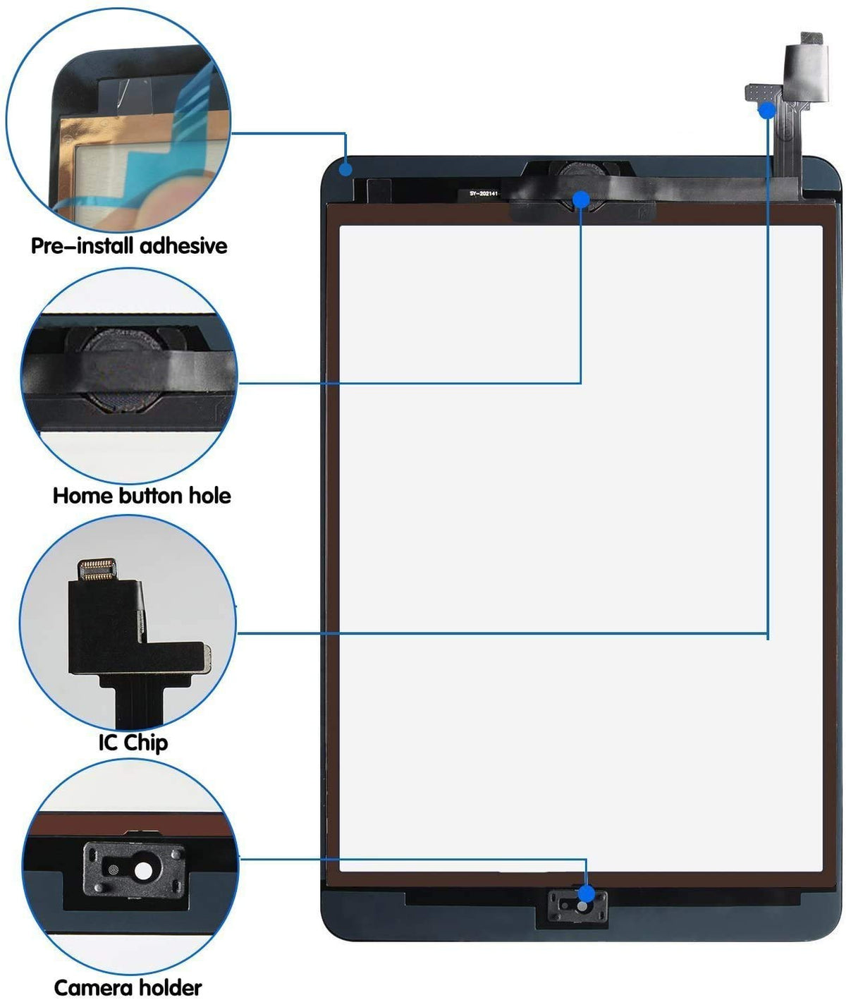 Dedyel home button and camera bracket installed for correct reassembly alignment