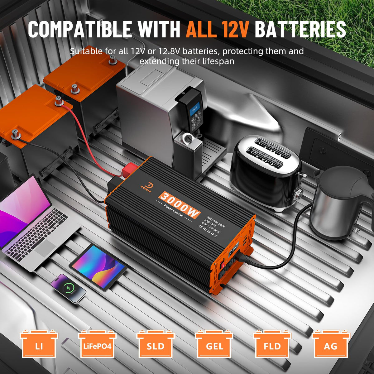 DEECHI 12V to 110V AC cables for quick setup