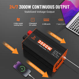 DEECHI three AC outlets support multiple devices during camping or travel