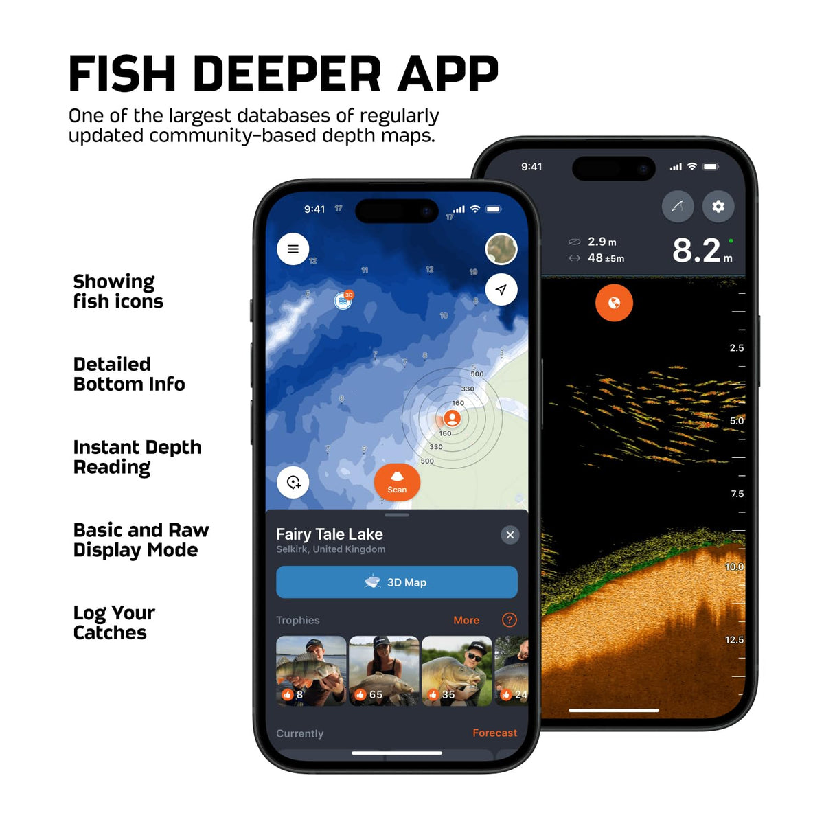 Deeper PRO+ 2 uses wireless connectivity and app syncing for easy data access.