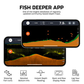 Kayak casting with Deeper Start provides accurate fish location and bottom contour data.