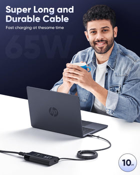 DeepFun close-up of USB-C port and label highlighting output specs and safety