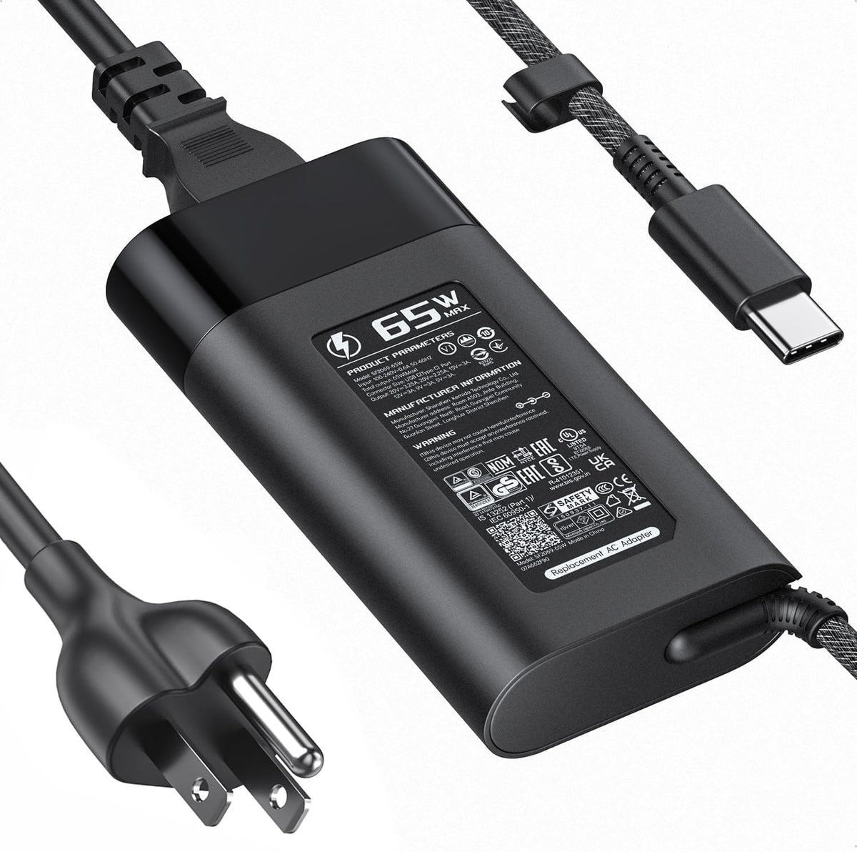 DeepFun front view adapter with UK cable showing compact design and reliable power