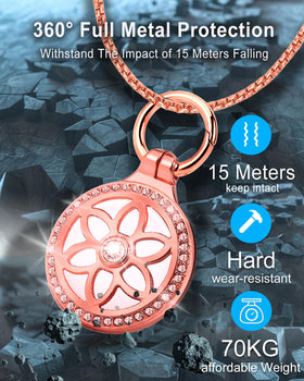 DEERLET AirTag necklace 360-degree protection in full metal shell