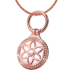 DEERLET AirTag necklace front view with protective metal frame