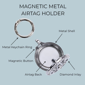 DEERLET AirTag necklace compatible with Gen1 and Gen2 AirTags.