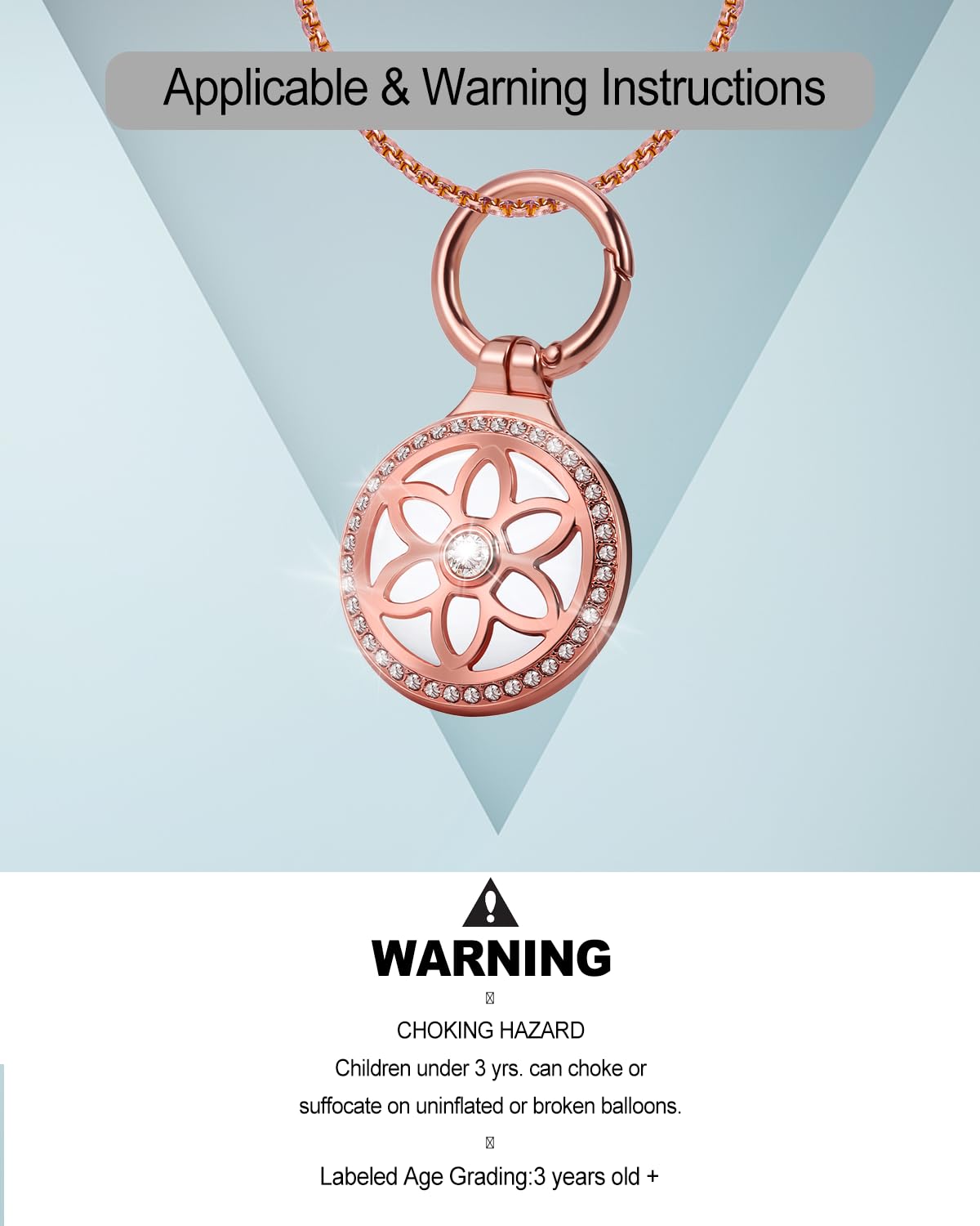 DEERLET AirTag necklace includes key ring option for easy attachment