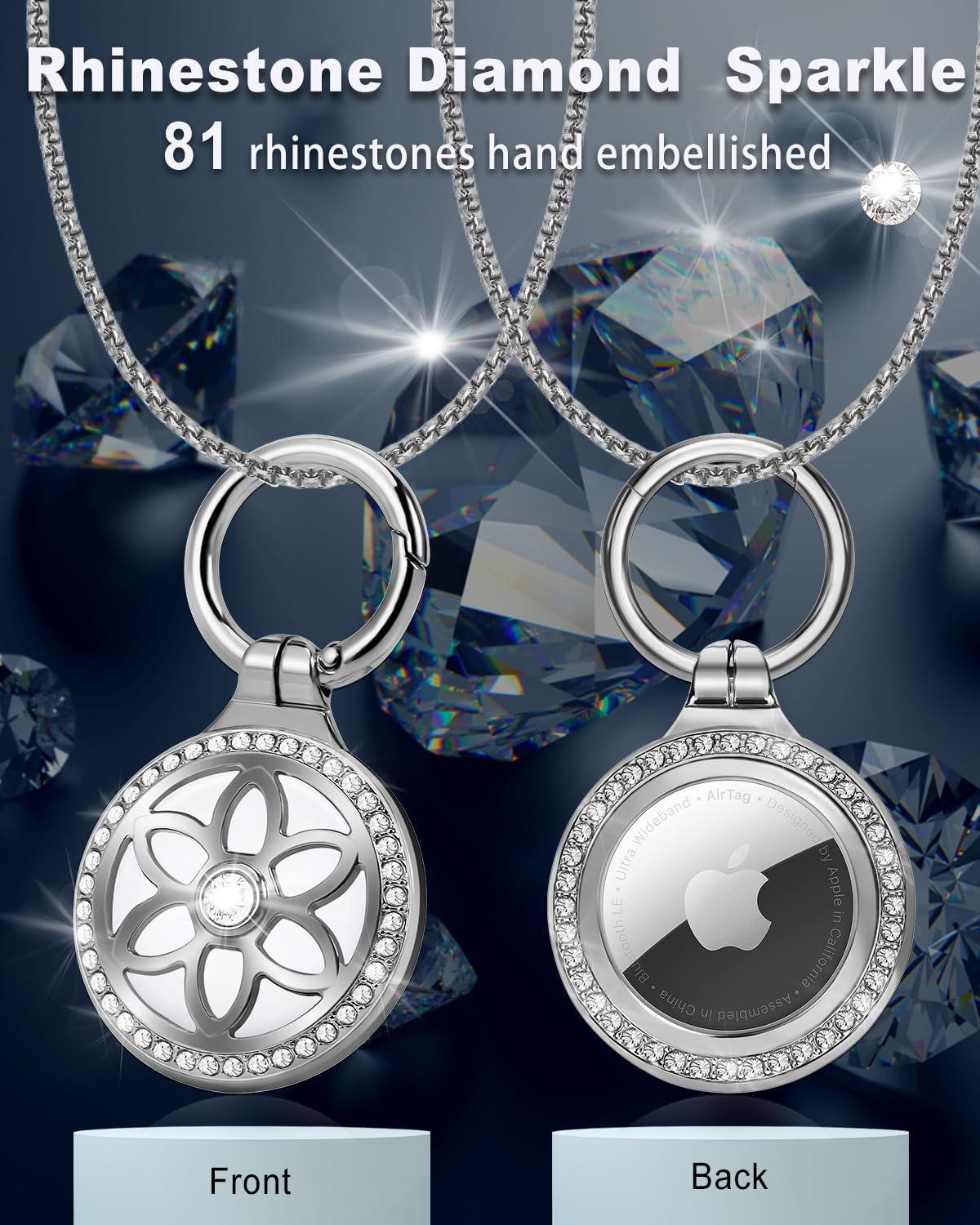 DEERLET AirTag necklace features magnetic twist-lock for secure access.