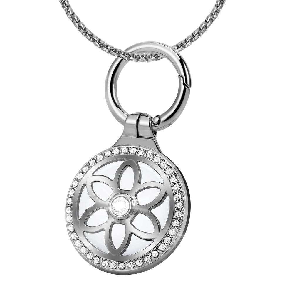 DEERLET AirTag necklace with rhinestone inlay adds sparkle and protection.