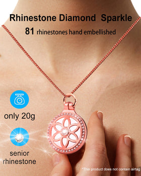 DEERLET AirTag necklace rhinestones detail for stylish look