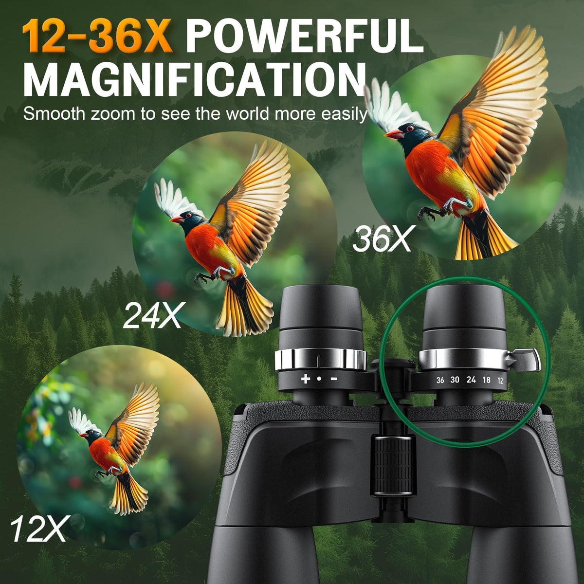 Deesoo zoom binoculars deliver bright, low-light clarity for dawn and dusk observations.