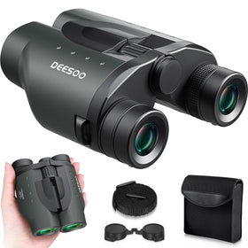 deesoo front packaging showing compact binoculars and included case for easy transport