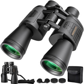 deesoo binoculars front view showing design and branding, clear optics benefit