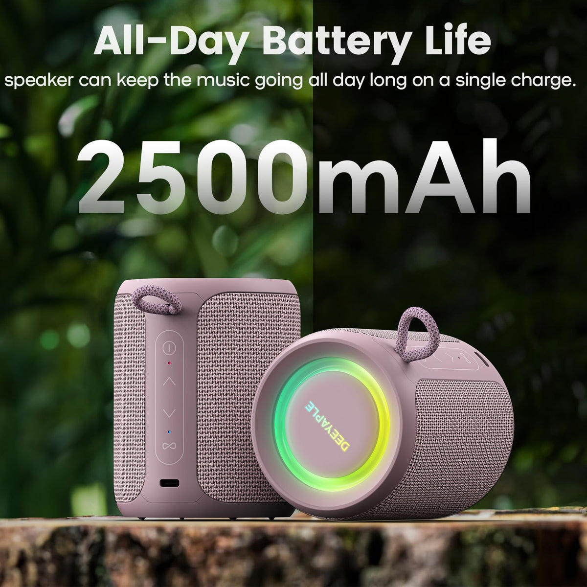 Deeyaple dusty-pink IP67 durability test demonstrates waterproof and dustproof resilience.