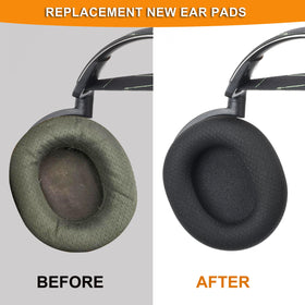 Defean Arctis ear pads on headset provide secure fit and cushioned feel