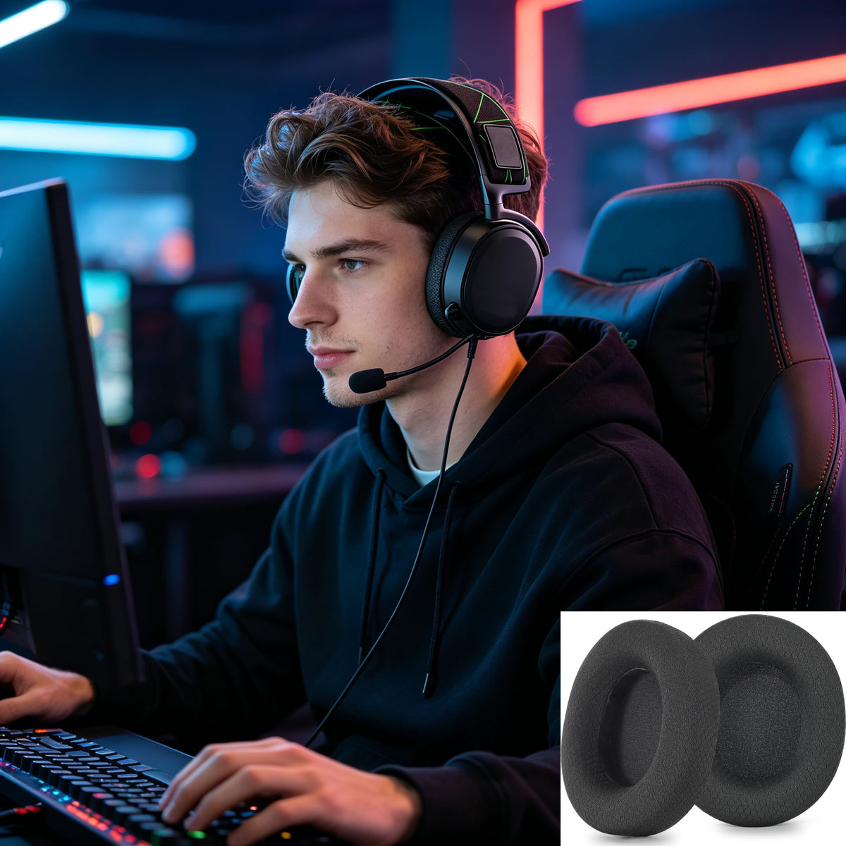 Defean Arctis ear pads packaging highlighting easy replacement