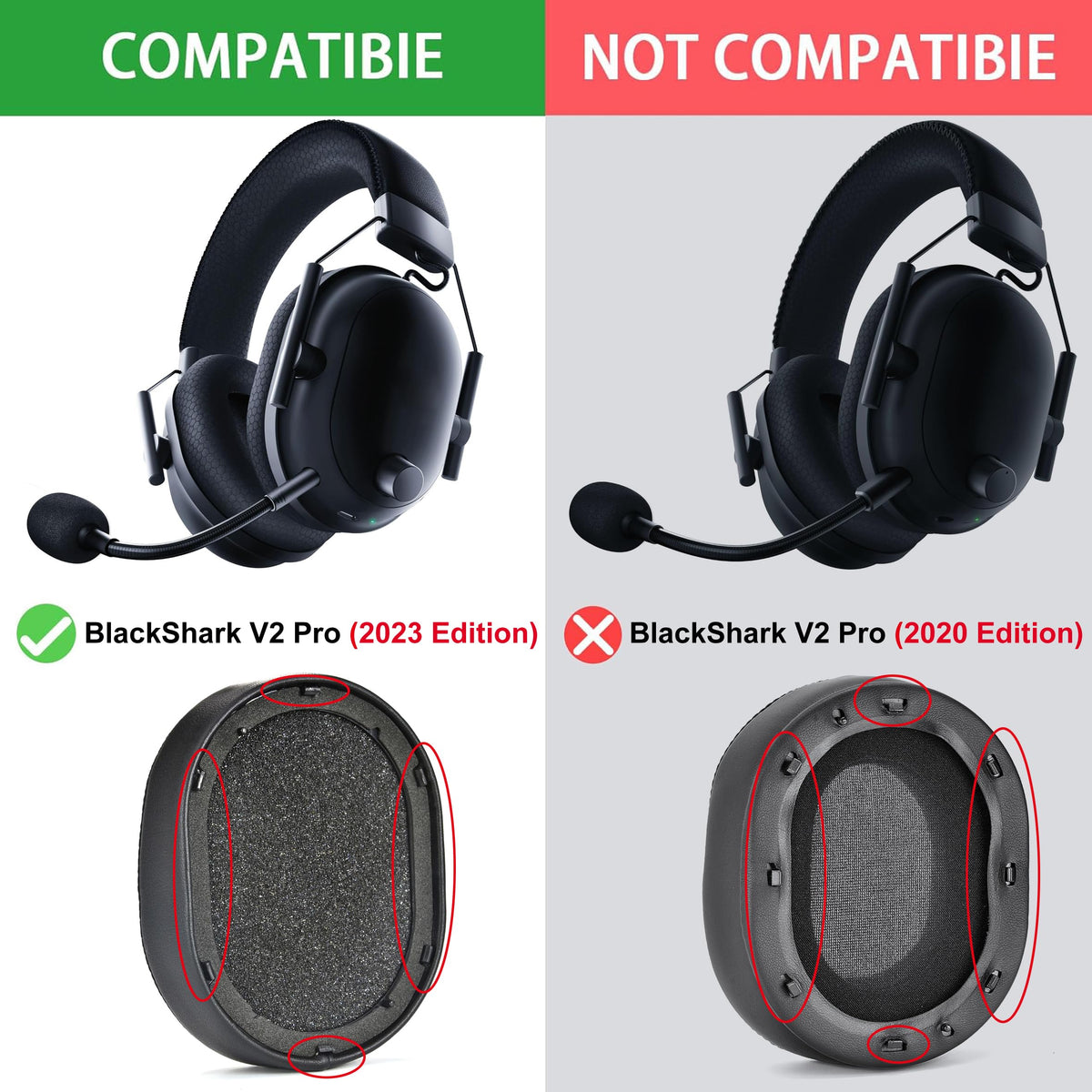 Defean packaging for 2023 edition ear pads and compatibility check.