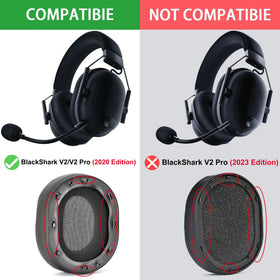 Defean ear pads being installed on BlackShark V2 Pro for easy upgrade