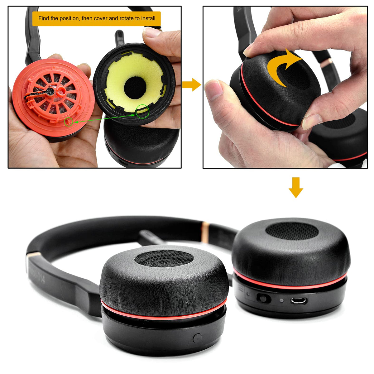 defean ear pads installed on headset in office environment improving comfort