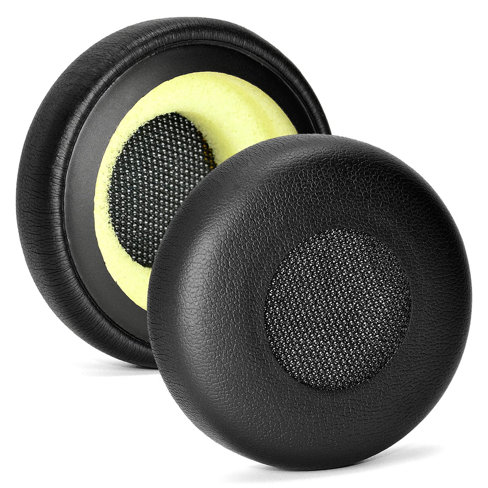 defean front view of Evolve 65 ear pads showing clean packaging and fit benefit