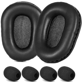 defean front view showing replacement ear pads and mic foam, restores comfort