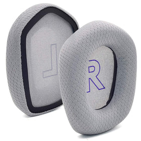 defean front view of gray G733 earpads showing clean fit and refreshed look