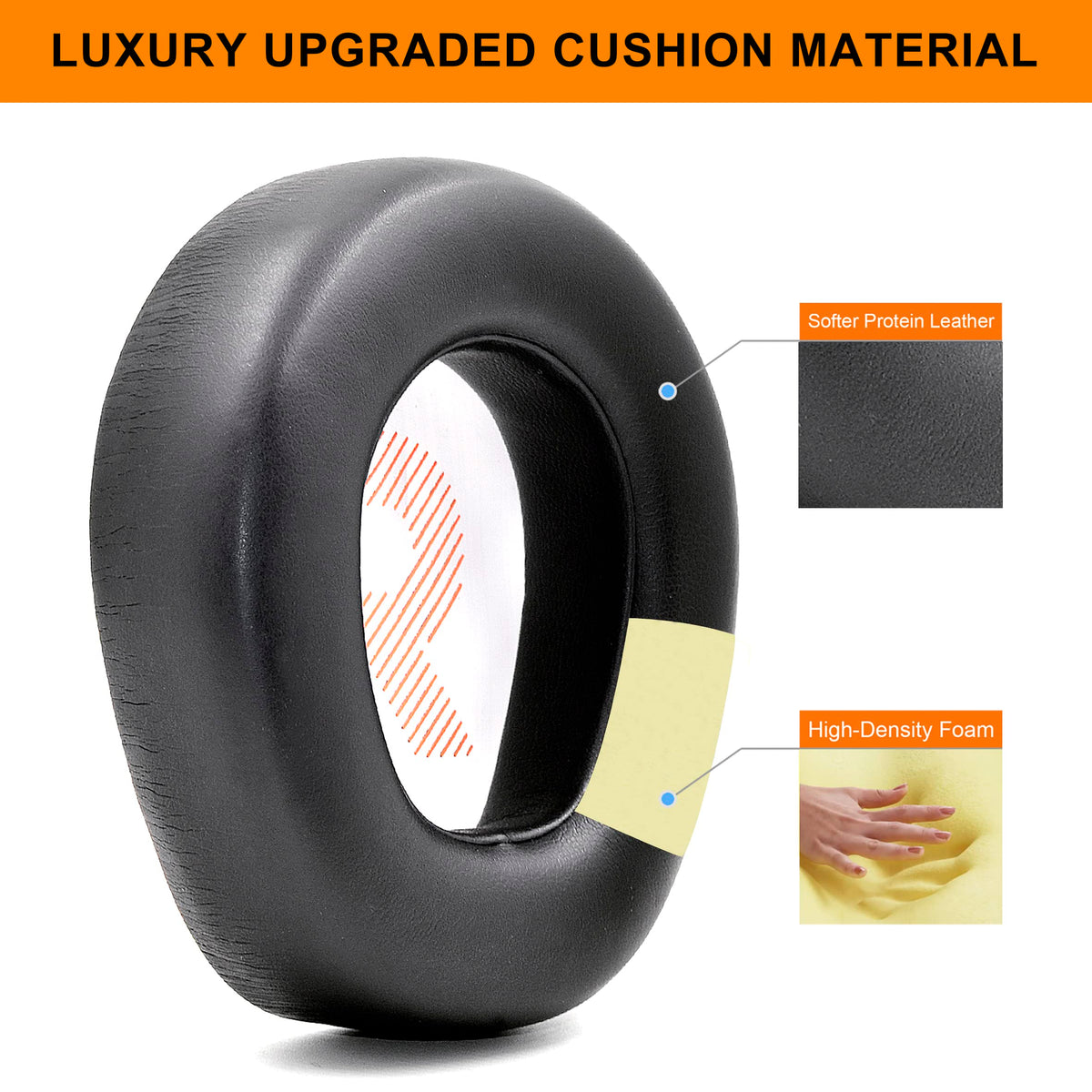 Defean Quantum One ear pads leather close-up highlights soft leather and premium feel