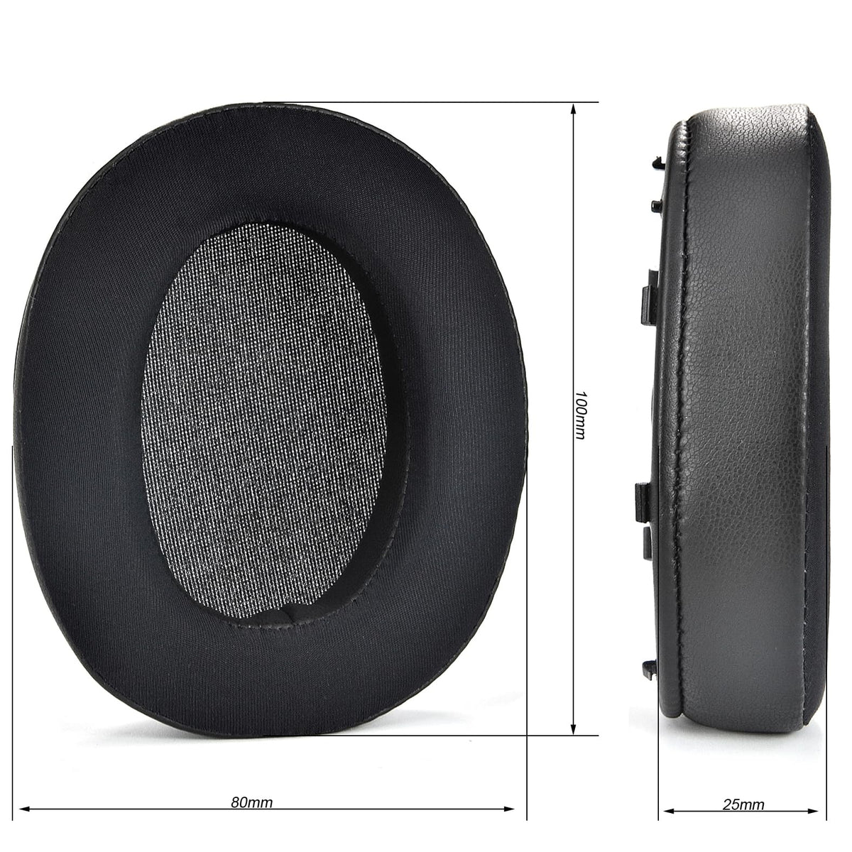 Defean earpads close-up material reveals protein leather texture and foam