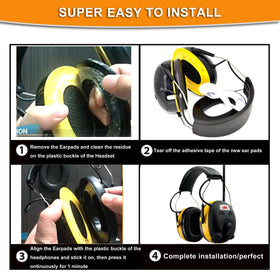 Defean ear pads for WorkTunes 90541 easy snap-fit and durability