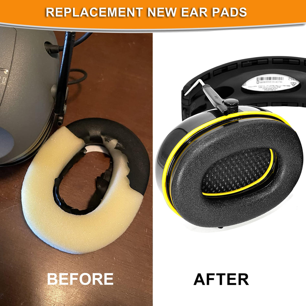 Defean ear pads for WorkTunes 90542 crisp sound and reduced fatigue
