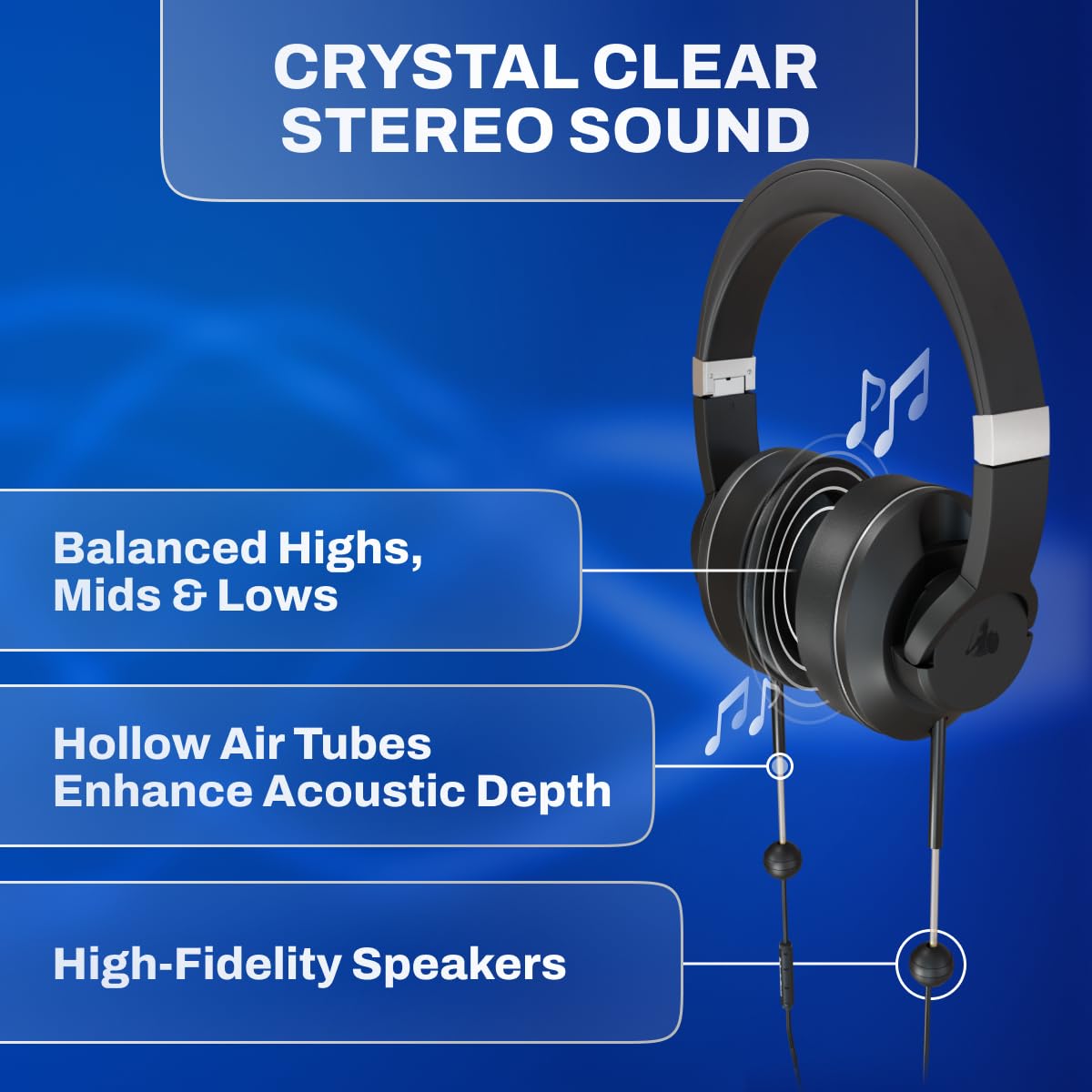 DefenderShield EMF Air Tube Headphones air-tube technology showcased for steadier wired listening.