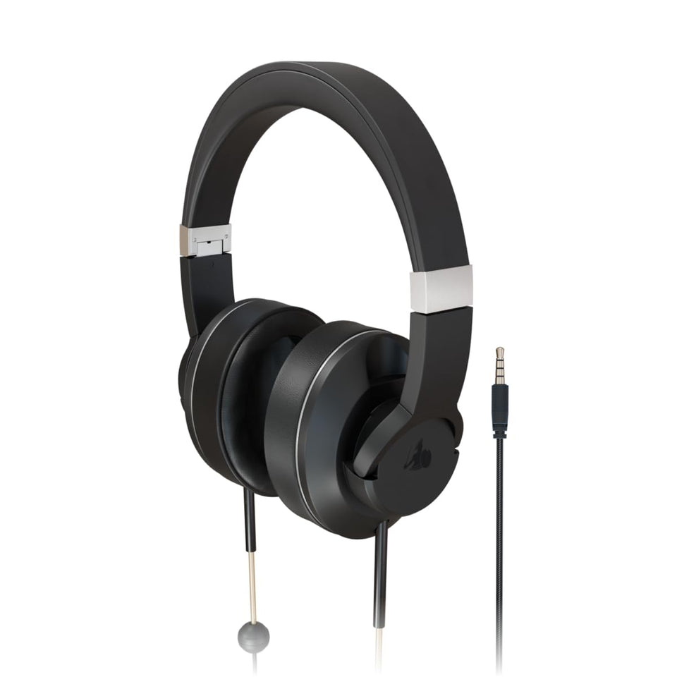 DefenderShield EMF Air Tube Headphones front view with reduced signal interaction for clearer calls.