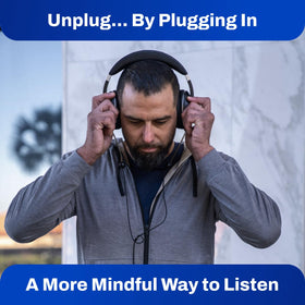 DefenderShield EMF Air Tube Headphones over-ear comfort for long listening sessions.