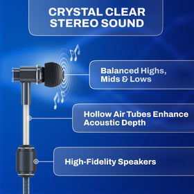 DefenderShield EMF earbuds copper-core cable close-up showing durability
