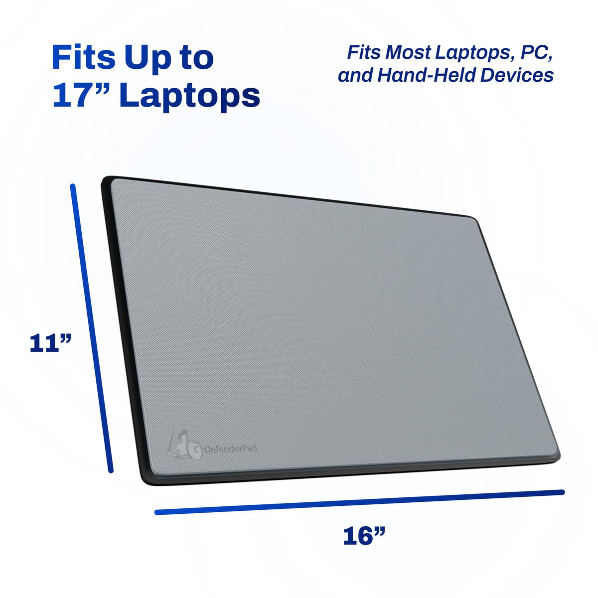 Easy-clean DefenderShield EMF pad wiped with a damp cloth.