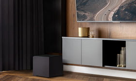 Definitive Technology Descend DN10 back panel controls for easy volume and crossover tweaks