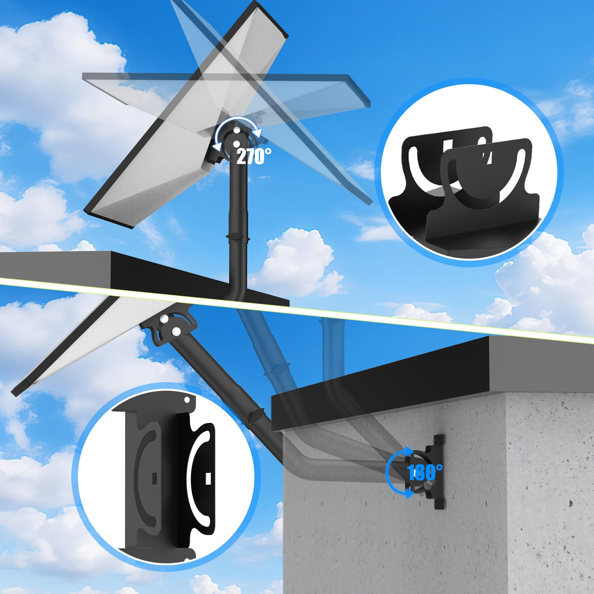 degcicx roof installation lifestyle scene showing a tidy, secure mount