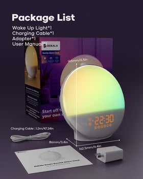 Dekala fm radio night light enables versatile bedside listening and ambiance.