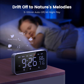 Dekala next to a ruler showing compact size for bedside fit benefit
