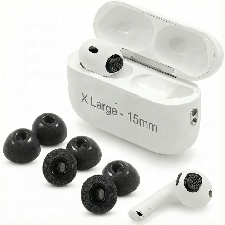 Dekoni Audio memory foam ear tips for AirPods Pro 3 secure fit during workouts and daily wear