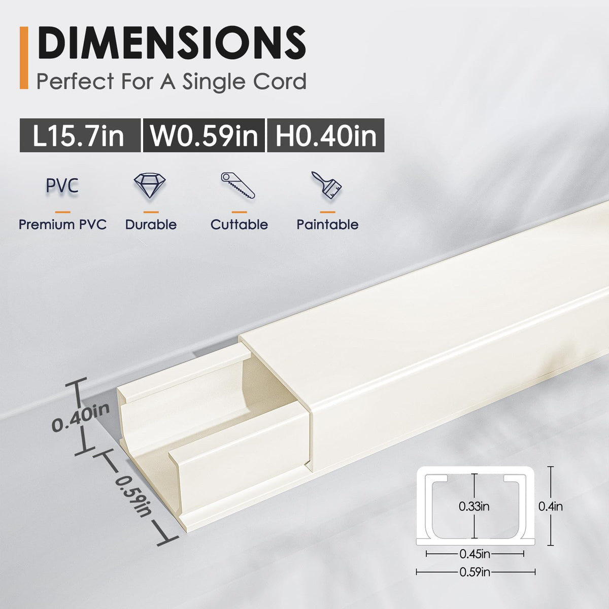 Delamu 15-7in cord hider channel kit shows how to cover multiple paths discreetly.