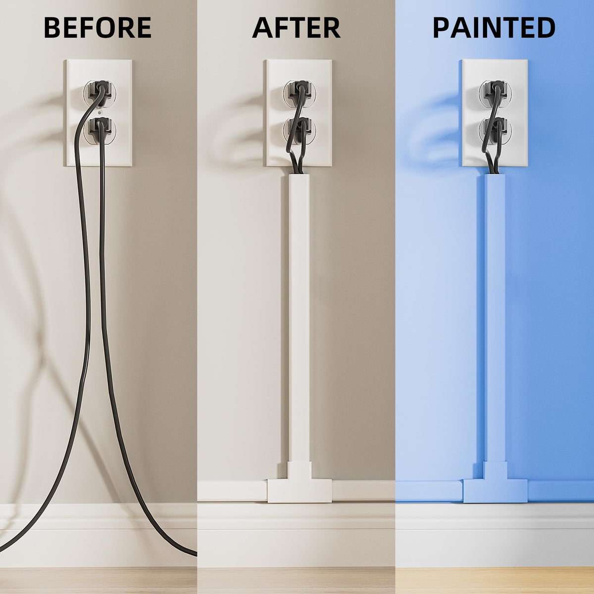 Delamu 2-3 wires wall concealment keeps power and HDMI cables neatly tucked.