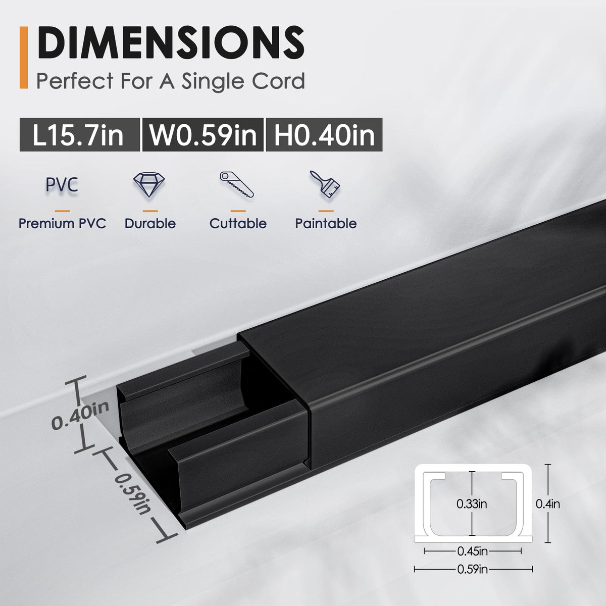 Delamu 236in cord hider kit keeps longer runs organized and discreet.