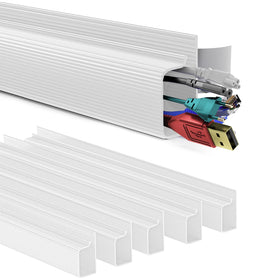 Delamu 6-pack under-desk cable management keeps cords tidy.