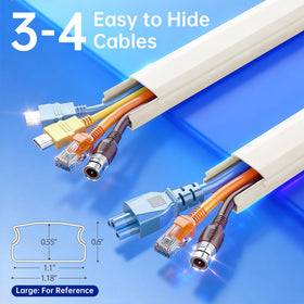 Delamu beige cord hider 3-4 wires capacity keeps HDMI and Ethernet cables organized