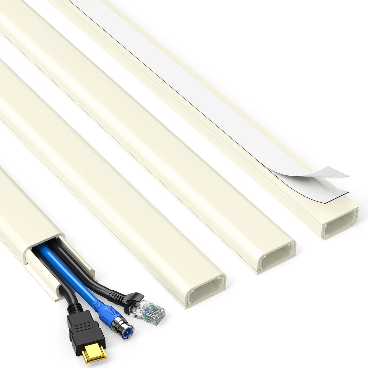 Delamu beige cord hider 56.7in hides wall cables for a tidy living space.