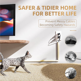 Delamu beige cord hider surface-mount blends with home decor