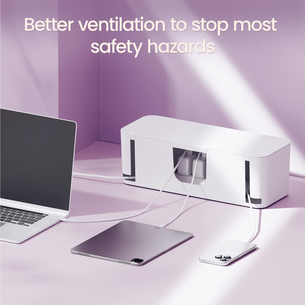 Delamu cable box ventilation bottom emphasizes airflow to prevent overheating.