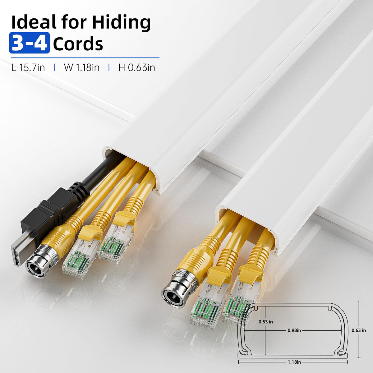 Delamu cable cover wall mount adhesive enables quick, tool-free installation.