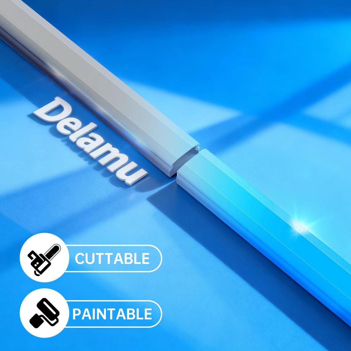 Delamu wall-mounted setup creates a tidier living room or office.